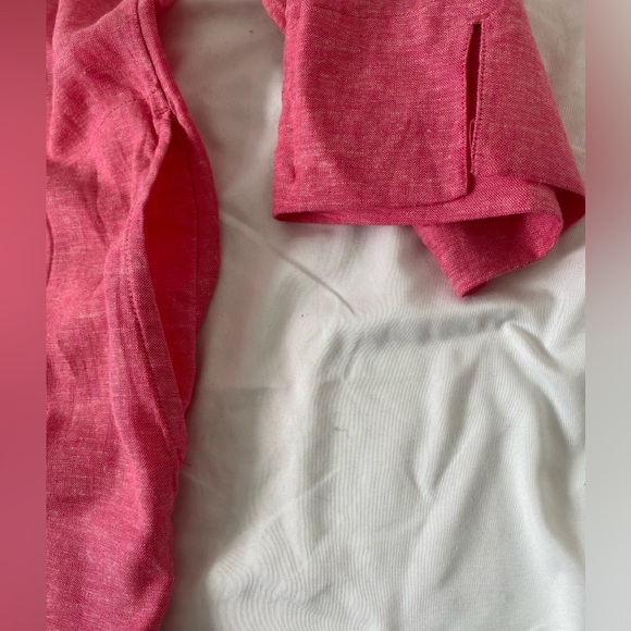 Lands' End Vibrant Pink Linen Blend Blouse - Picture 4 of 8